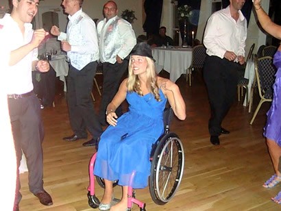 Bridesmaid enjoying the band