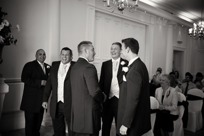 Groom and groomsmen before ceremony