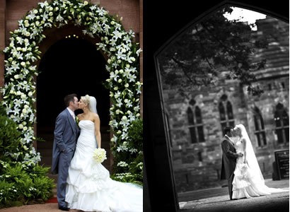  and our wedding cake was white and very modern Floral Archway