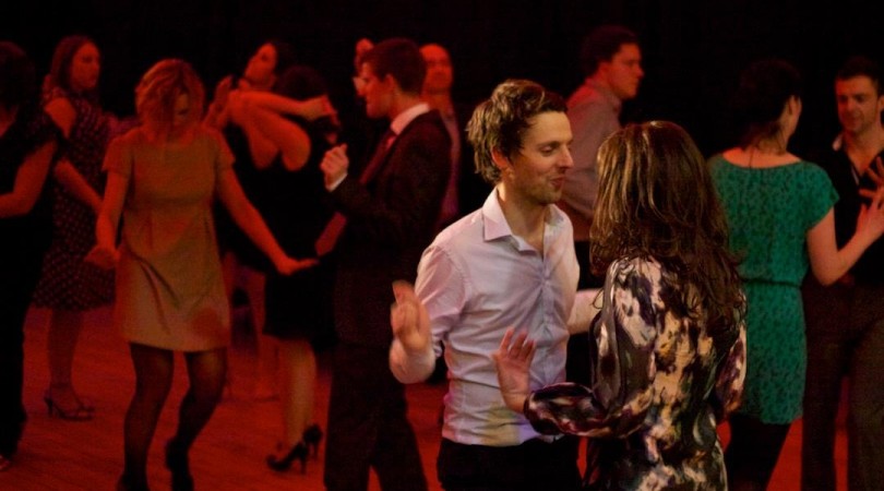 Hipster crowd on the dancefloor