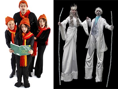 stilt walkers and aerial artists
