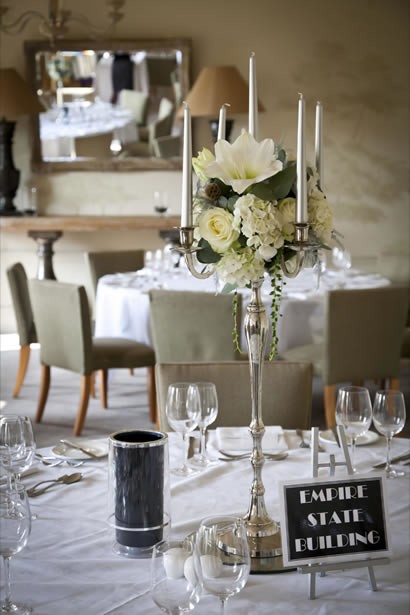 Table set up for wedding meal