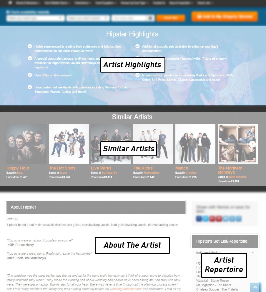 How To Book A Band Walkthrough 2